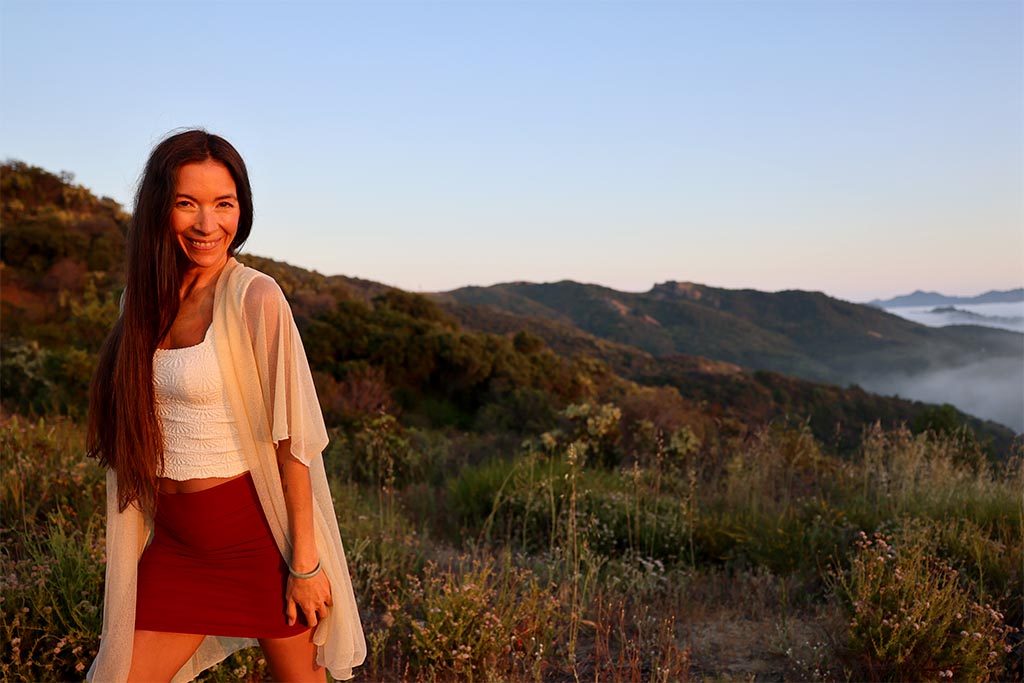 Jessica April on a mountain