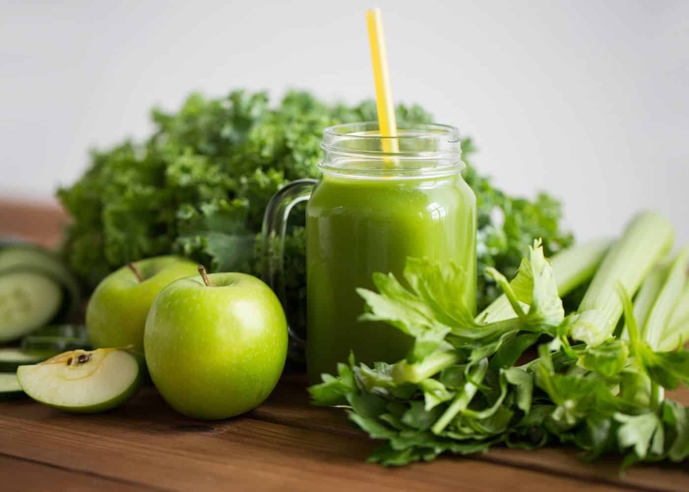Glass of green juice